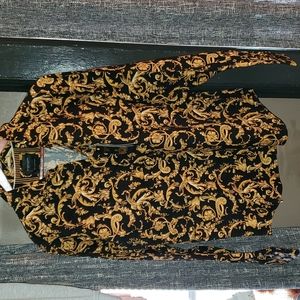 Denim and flower dress shirt versiche inspired